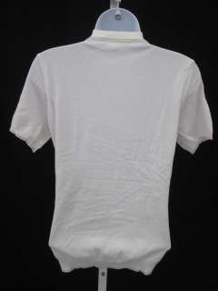 You are bidding on a GERARD DAREL White Metallic Trim Polo Shirt Sz 4 