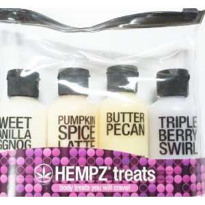 Hempz Treats Late Night Snack Lotion Set Eggnog,Pumpkin,Butter Pecan 