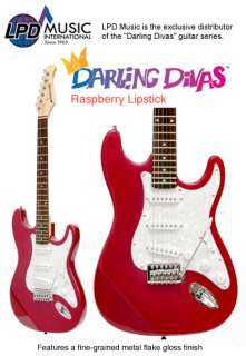 Darling Divas Girls Electric Guitar Raspberry Lipstk  