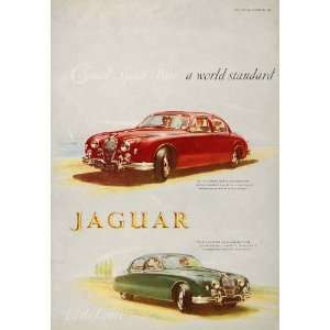   Ad Jaguar 3.4 2.4 Litre Saloon Red Green Car NICE   Original Print Ad