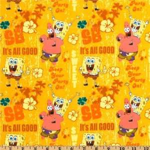  43 Wide Spongebob Its All Good Gold Fabric By The Yard 