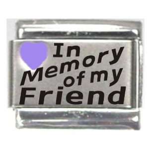  In Memory Of My Friend Purple Heart Laser Italian Charm 