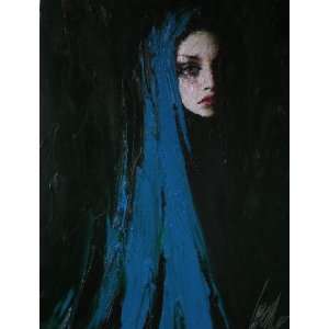  Art Reproduction Oil Painting Lady Blue Classic 20 X 24 