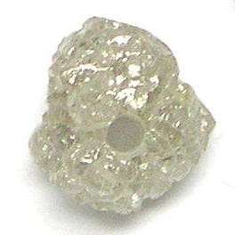 Carat WHITE Silver Loose Natural Rough Diamond Bead  