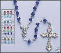 GREEN BLUE CRYSTAL CUT ROSARY BEADS FROM ROME  