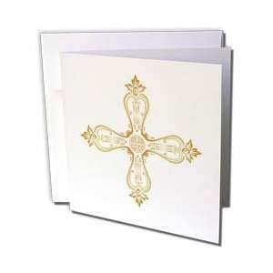  TNMGraphics Faith   Golden Ornate Cross   Greeting Cards 