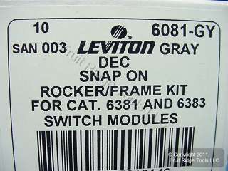 10 Leviton Gray Decora Dimmer Switch Color Change Kits  