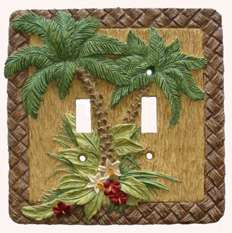Vickilane Tropical Palm Tree Double Switch Plate Cover 710120005464 