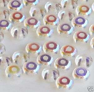 4mm Disc Rondelle CRYSTAL AB Czech Glass Beads 100  