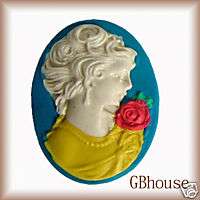 Romantic Lady   Silicone push mold polymer clay Cameo  