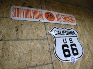 Original Union 76 Porcelain Sign Gas Motor Oil Route 66 California 