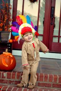 Handmade Peasant Native American Indian Boy childrens costume size 