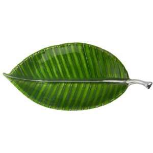  Mariposa Enameled Rubber Tree Leaf Server Kitchen 