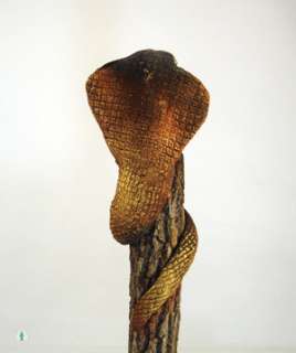 Snake Cobra wood twig stick pencil hand carved gift red Sculpture 
