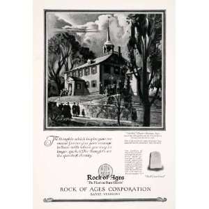 1926 Ad Rock Ages Barre Vermont Old Ship Church Hingham 