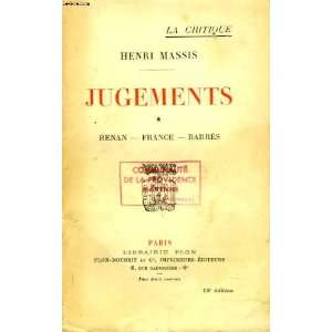  Jugements * / renan france barres Massis Henri Books