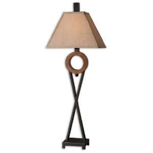  Denton Lamp by Uttermost   Wood veneer finished a light 