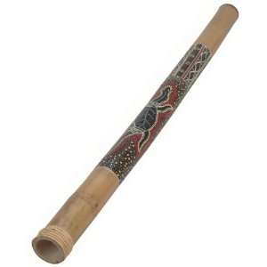  Bamboo Didgeridoo, Black Painted Gecko Design Everything 