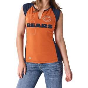   Chicago Bears Womens Two Toned Split Neck T Shirt