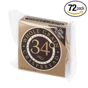 34 Degrees Whole Grain Crispbread, 0.5 Ounce Crackers (Pack of 72 