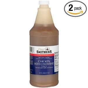 Smithers Chicken Broth Concentrate, 32 Ounce Bottle (Pack of 2 