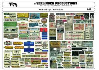 Verlinden 148 Road Signs & Military Signs WWII #2216  