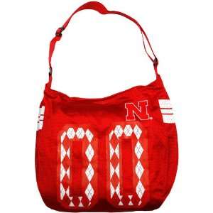 Nebraska Cornhuskers Scarlet Argyle Preppy Jersey Tote Bag  