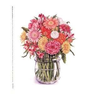  Zinnias and Gerberas Finest LAMINATED Print Bambi Papais 