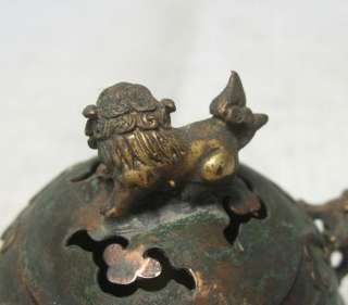   Chinese copper ware incense burner with very good work w/makers sign