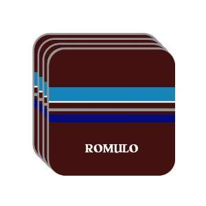 Personal Name Gift   ROMULO Set of 4 Mini Mousepad Coasters (blue 