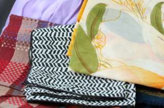   Vintage Scarves Ladies Accesories Printed Cotton Silk Designer  