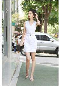 new designer inspired lightweight cotton white sleeveless sheath dress 