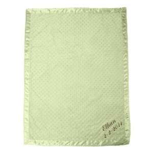  Green Ultra Soft Minky Dot Personalized Baby Blanket Baby