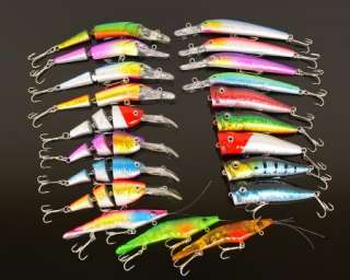 NEW ARRIVE 20X lot FISHING LURES TACKLE vibration Hook 20 color 