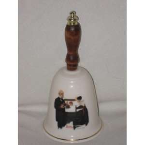  Vintage Norman Rockwell Schoolitis Porcelain Bell w 