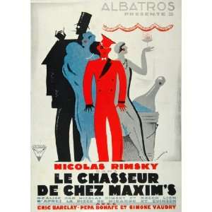  1928 Films Albatros Le Chasseur Rimsky Mini Poster RARE 