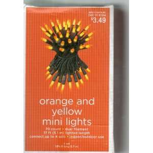  Orange and Yellow Mini Lights (70 Count, dual filament, 17 