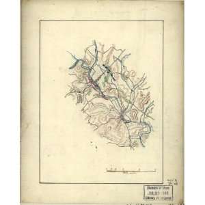  Civil War Map Map of cavalry engagement near Bridgewater 