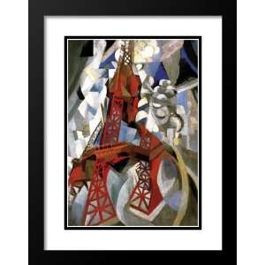  Robert Delaunay Framed and Double Matted Art 25x29 Red 