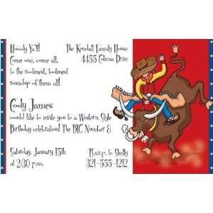   Party Invitations   Bull Rider Invitation