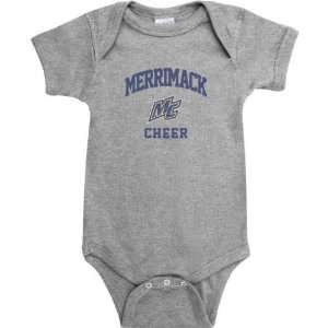 Merrimack Warriors Sport Grey Varsity Washed Cheer Arch Baby Creeper 