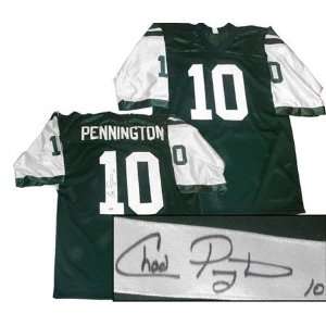   Pennington Autographed Custom Style Green Jersey
