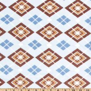  60 Wide Minky Cuddle Argyle Blue/Brown Fabric By The 