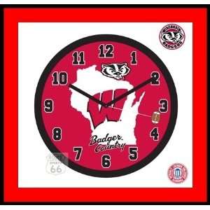 Wisconsin Badgers Football Bucky Heavy Ceramic 9 Clock 