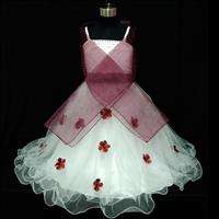 R408 28 AS 1DUS Red Christmas Wedding Party Flower Girls Pageant Dress 