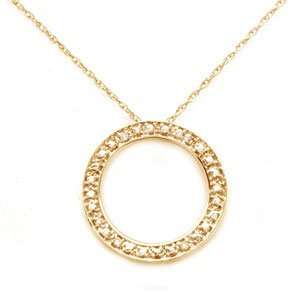 14k Yellow Gold, Diamond Eternal Circle of Life Pendant with Chain(18 