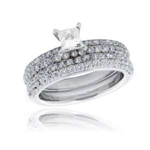 Effy Jewelers Effy® 14K White Gold Diamond Engagement Ring and Band 1 