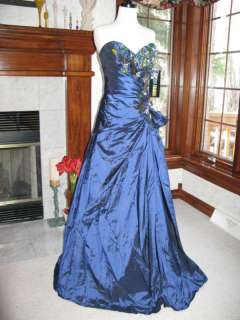 Navy Blue Precious Formals P55008 Gala Gown Dress 10  