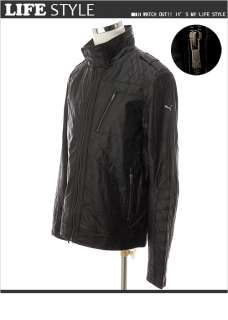BN PUMA Mens Ferrari Genuine Leather Jacket Black in US size Free EMS 