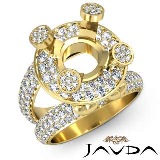 Round Antique Pave Diamond Engagement Ring Semi Mount Setting Y14k 